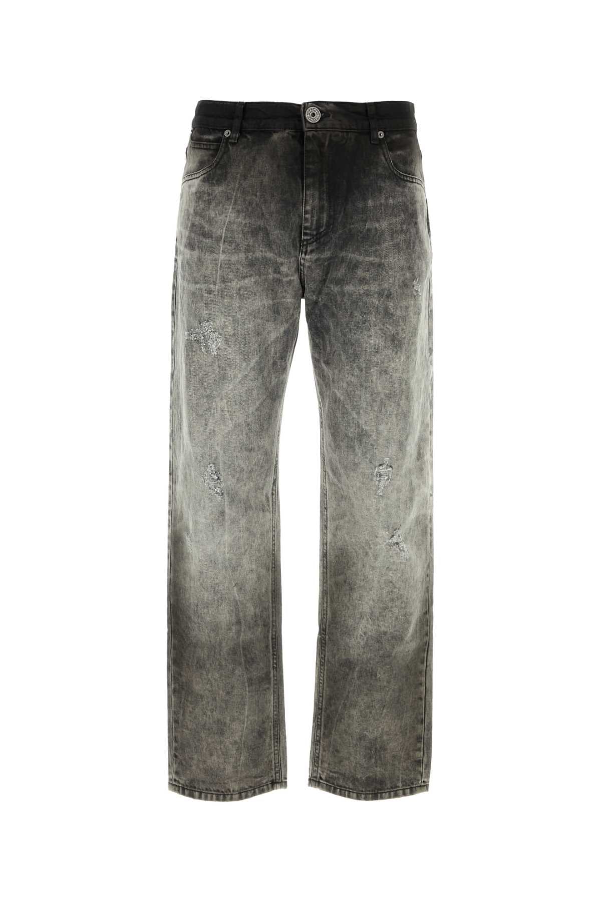 Balmain Men Grey Denim Jeans