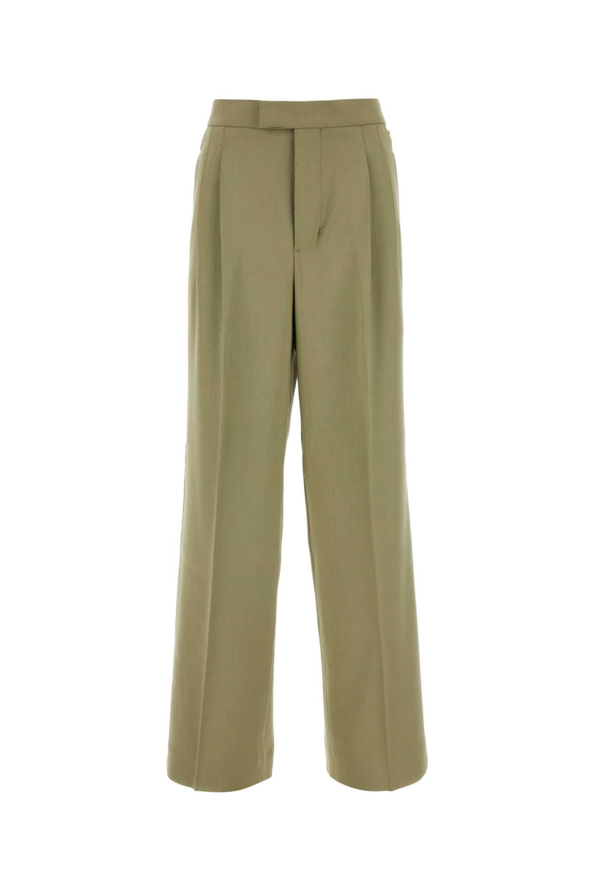 Ami Women Sage Green Viscose Blend Pant