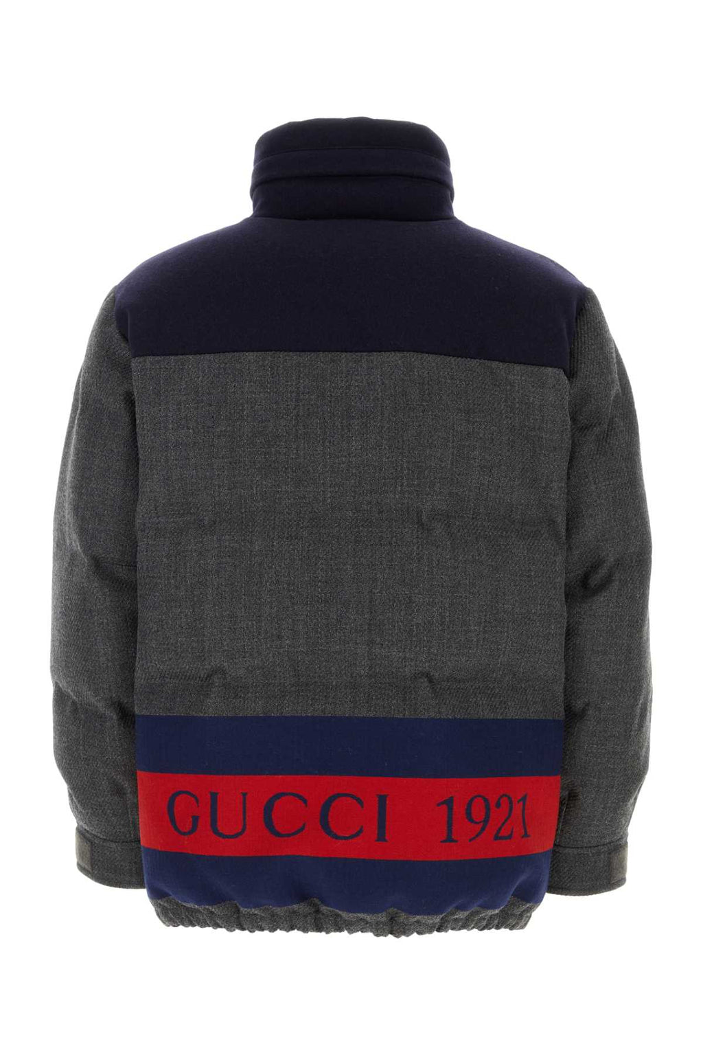 Gucci Men Dark Grey Wool Blend Down Jacket