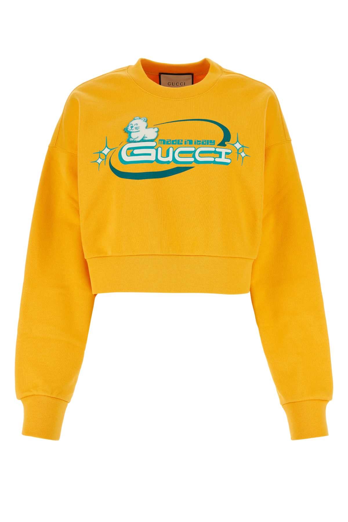 Gucci Women Yellow Cotton Sweatshirt