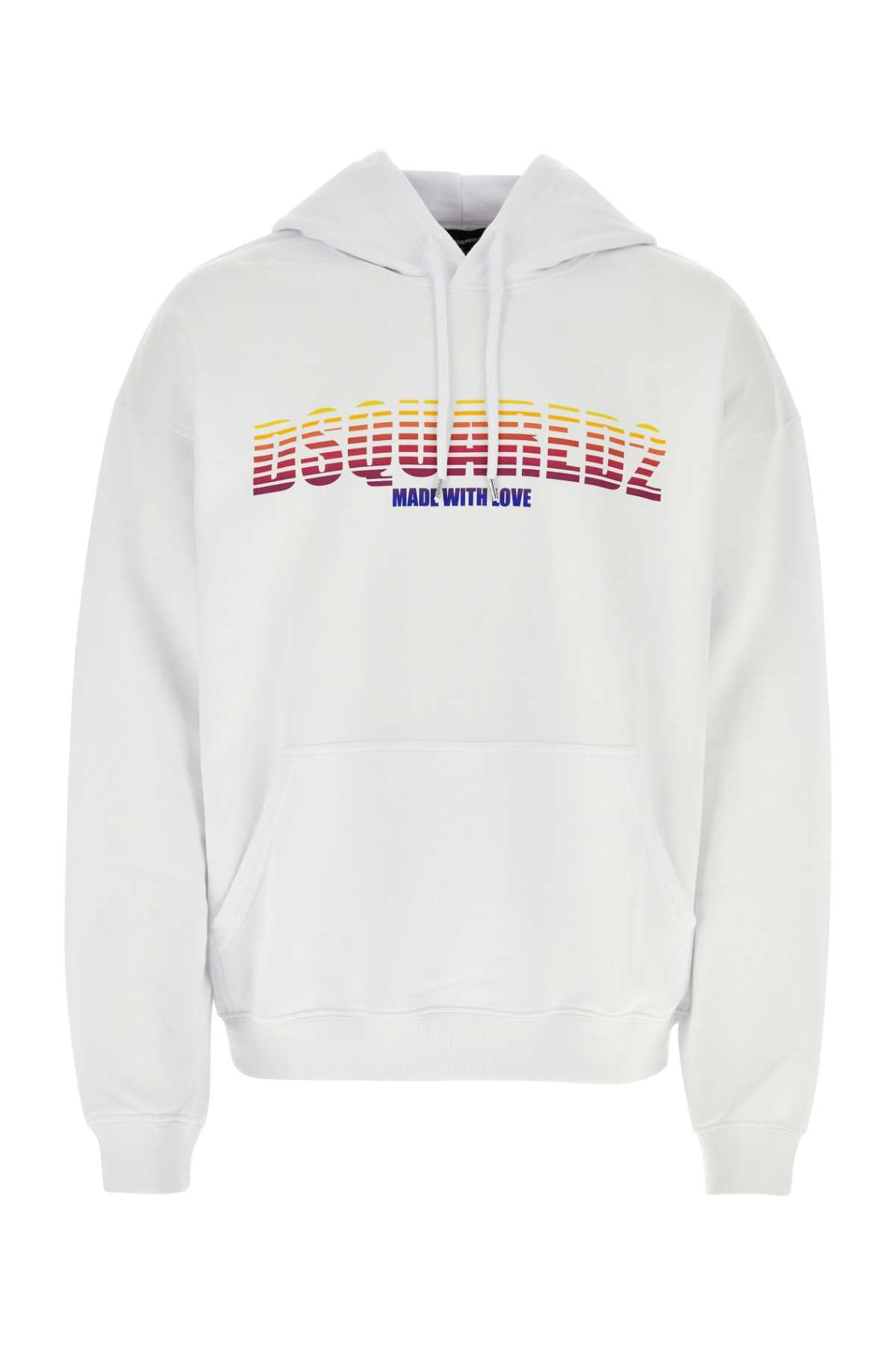 Dsquared Men White Cotton Sweatshirt