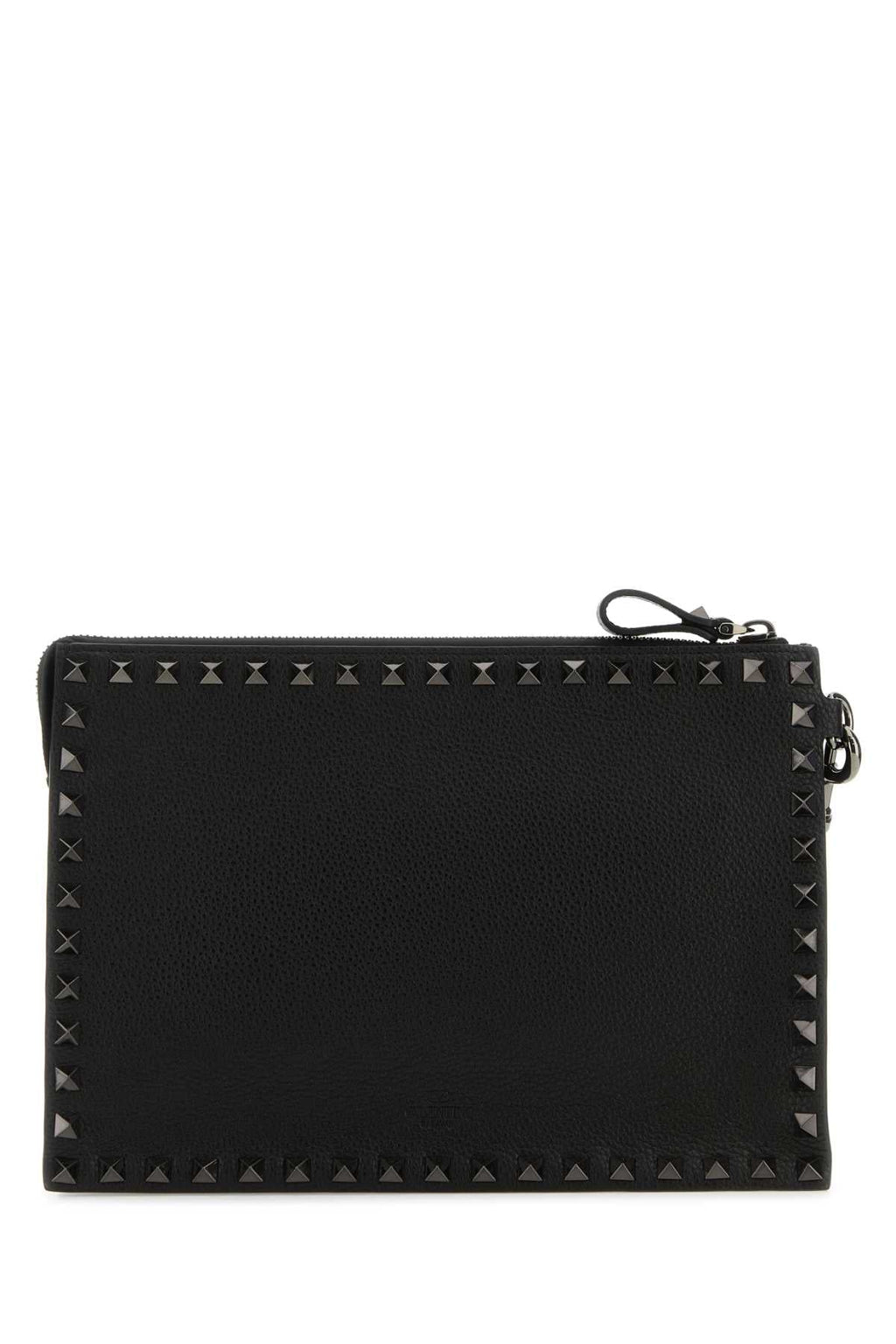 Valentino Garavani Men Black Leather Rockstud Clutch