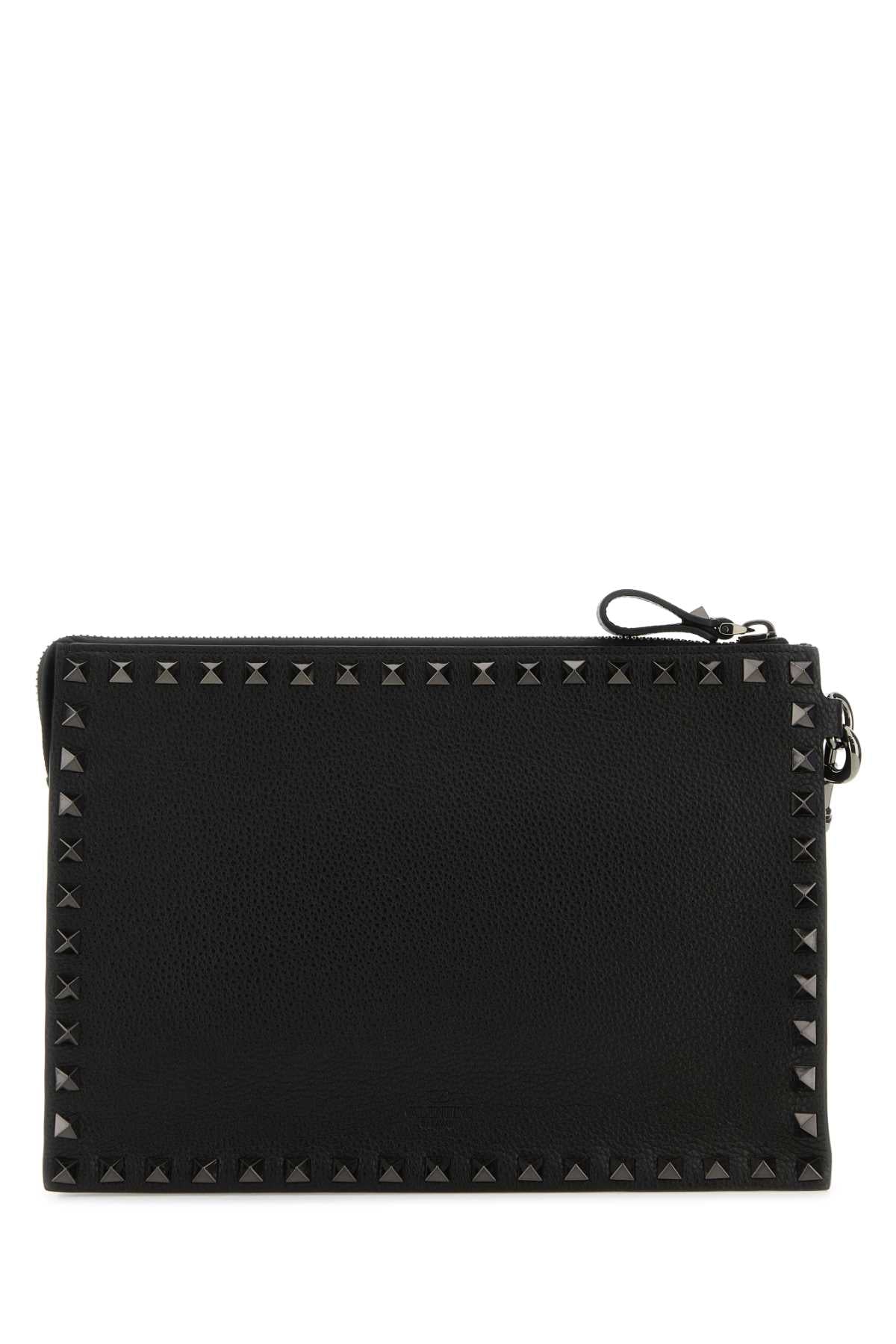 Valentino Garavani Men Black Leather Rockstud Clutch