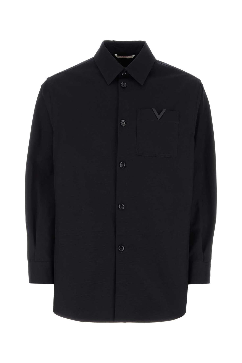 Valentino Garavani Men Midnight Blue Stretch Cotton Shirt