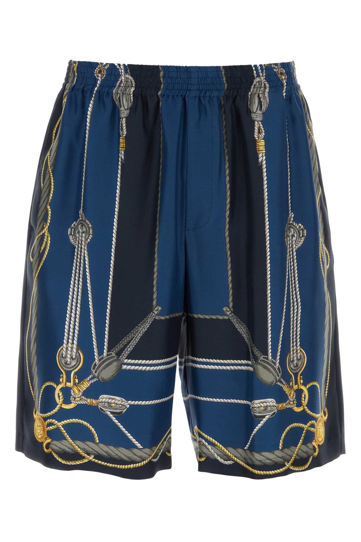 Versace Men Printed Silk Bermuda Shorts