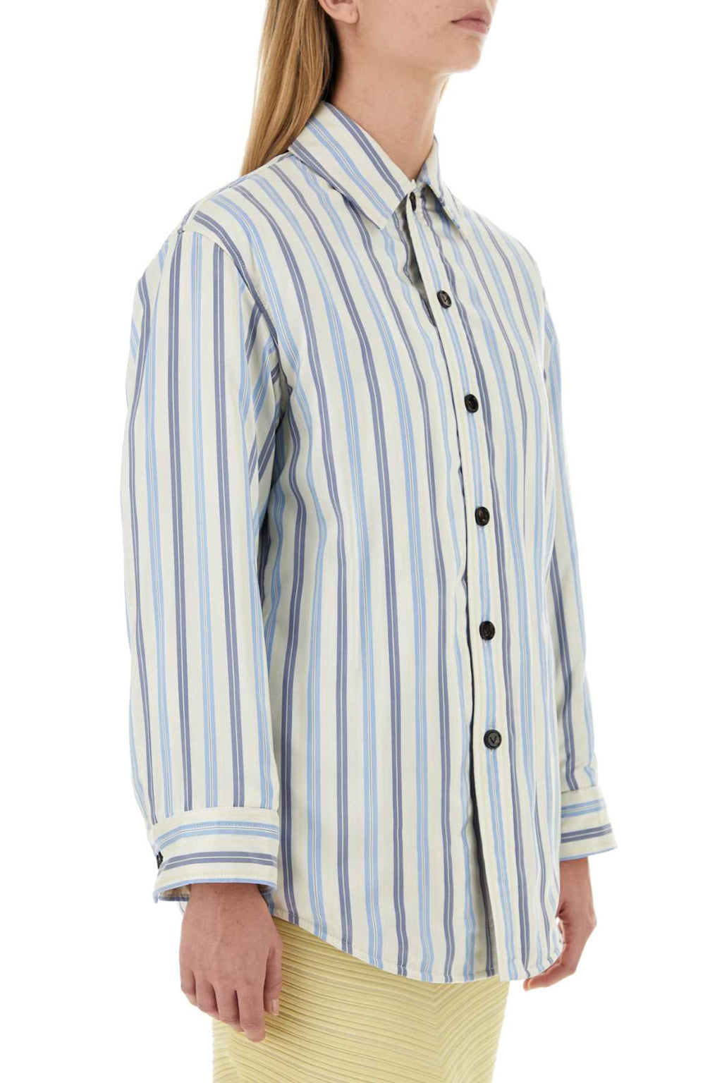 Bottega Veneta Women Embroidered Silk Oversize Padded Shirt