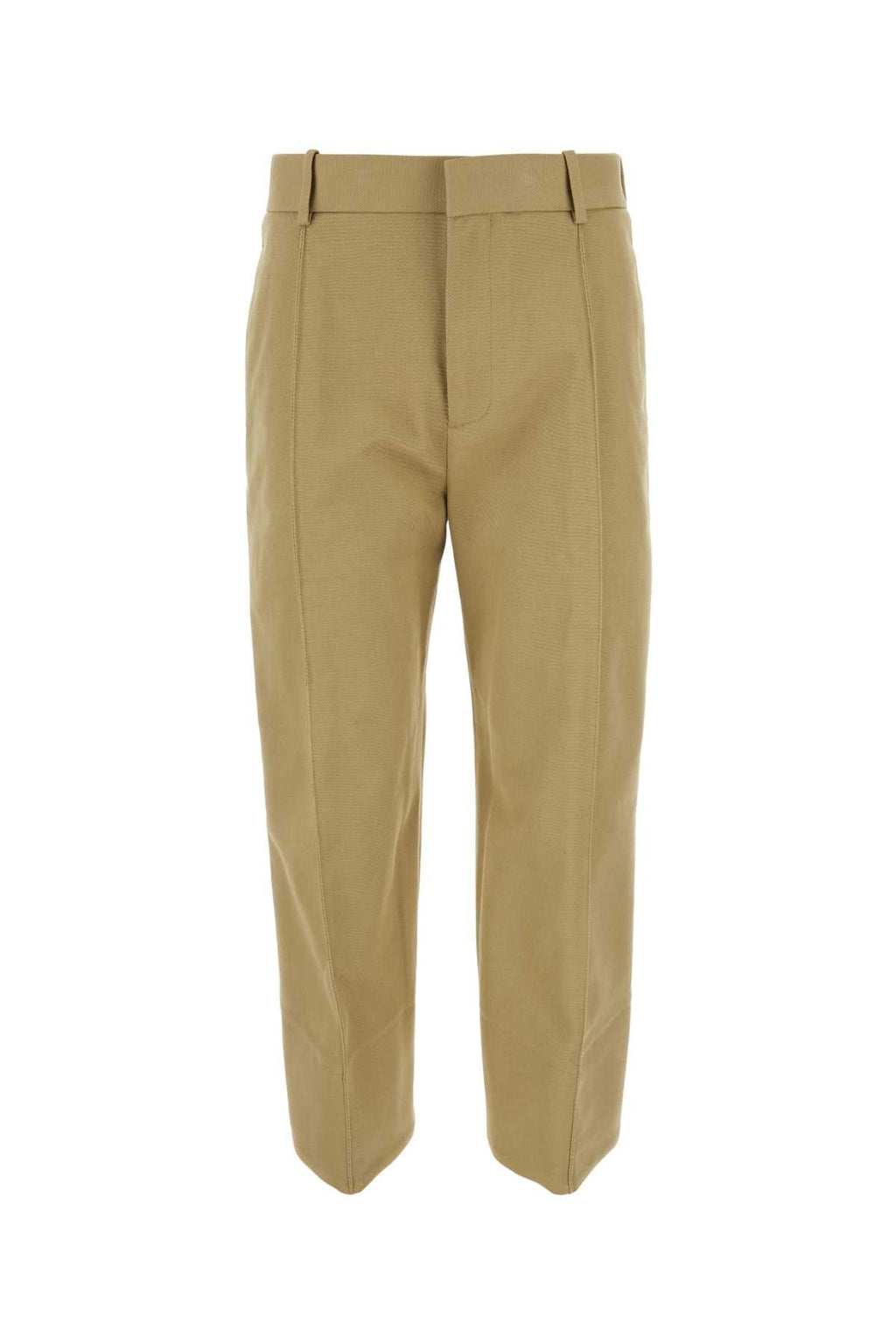 Bottega Veneta Women Beige Cotton Cropped Cut Pant