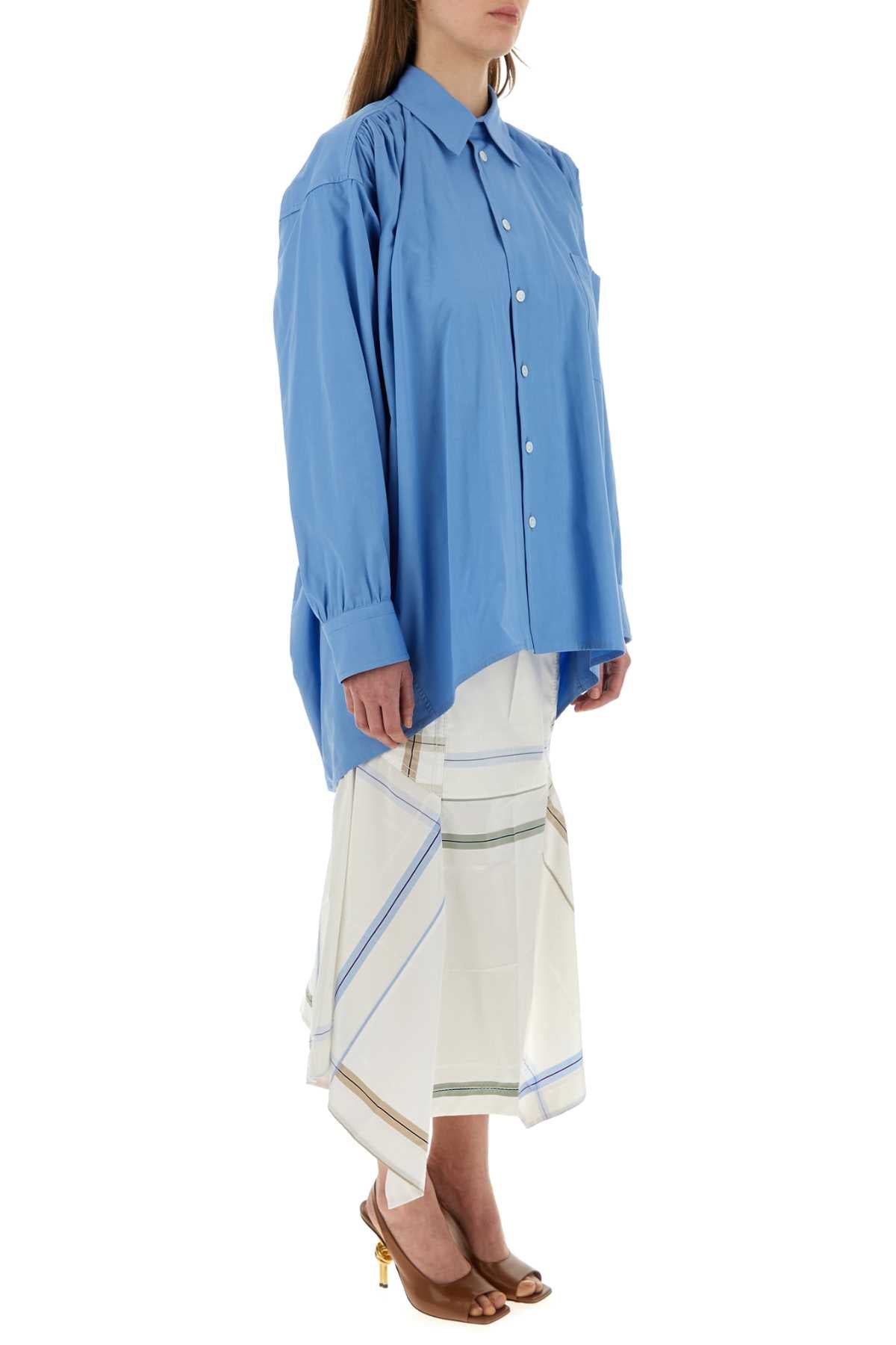 Bottega Veneta Women Light Blue Cotton Blend Oversize Shirt