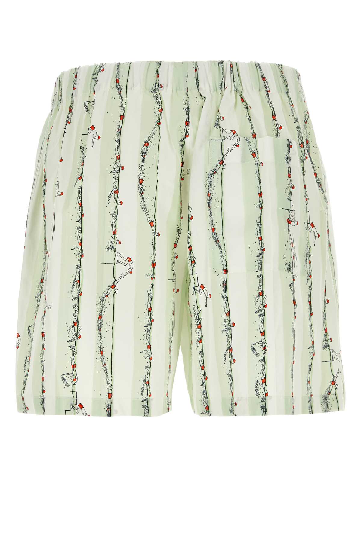 Bottega Veneta Men Printed Poplin Bermuda Shorts