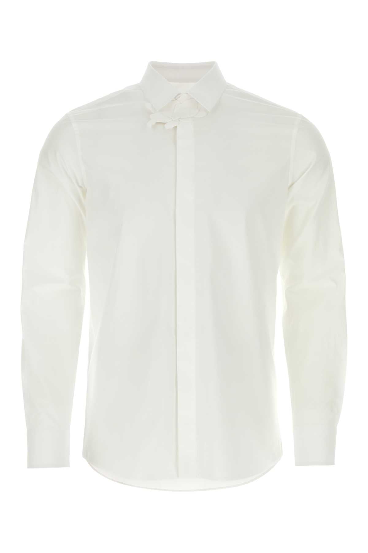 Valentino Garavani Men White Popeline Shirt