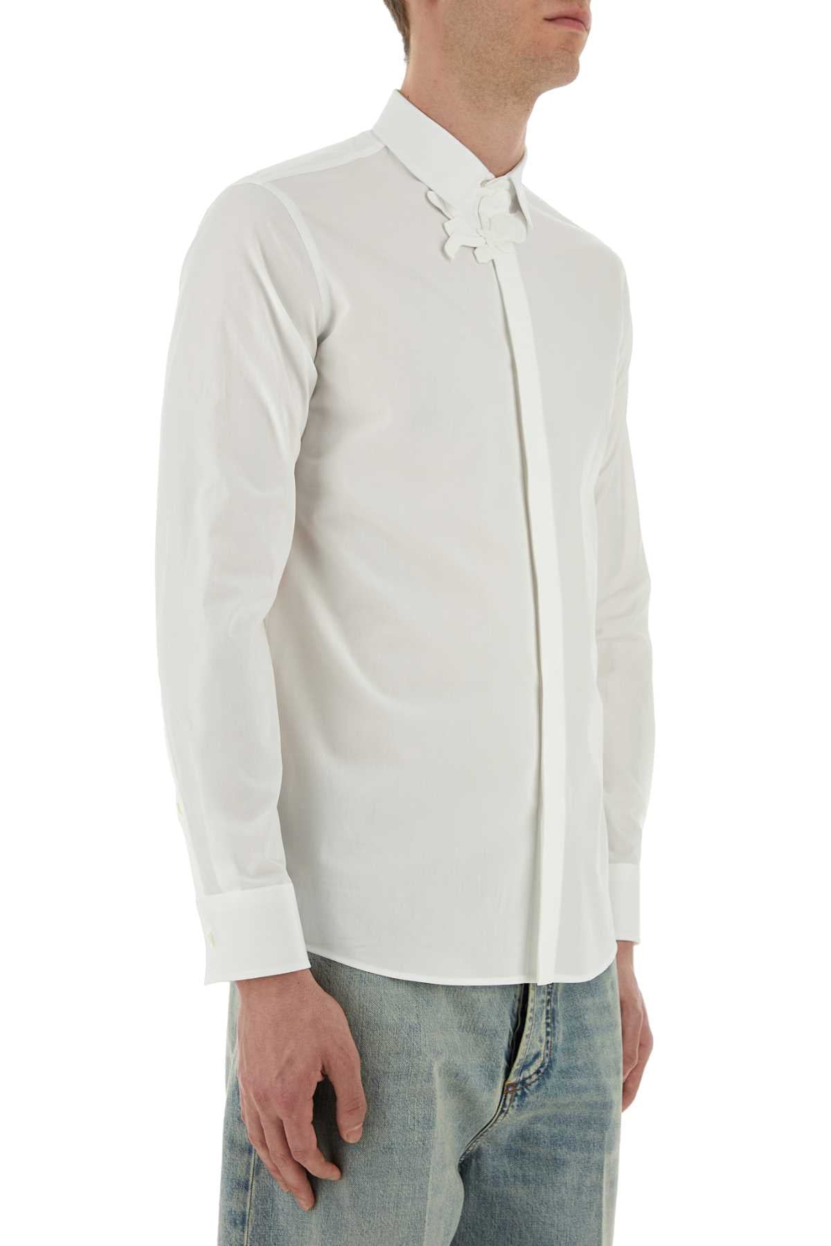 Valentino Garavani Men White Popeline Shirt