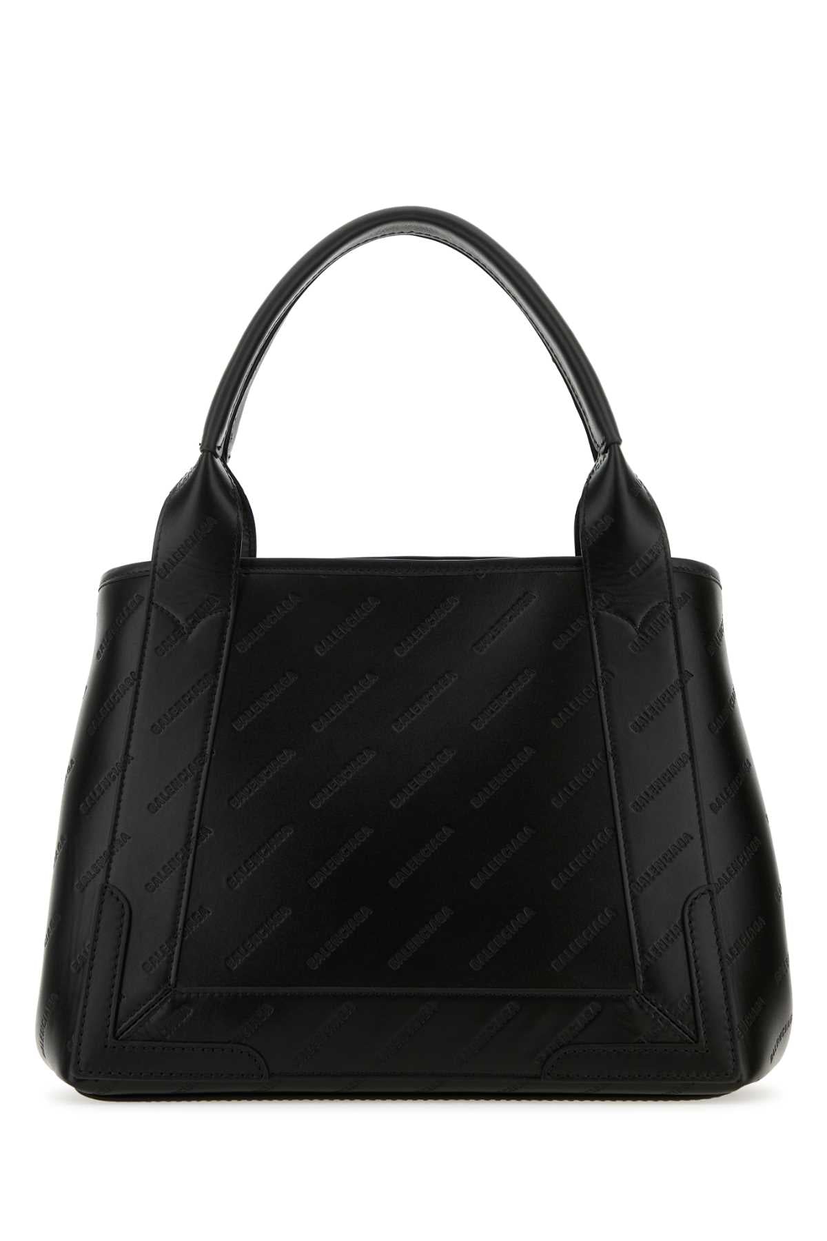 Balenciaga Women Black Leather Cabas Handbag