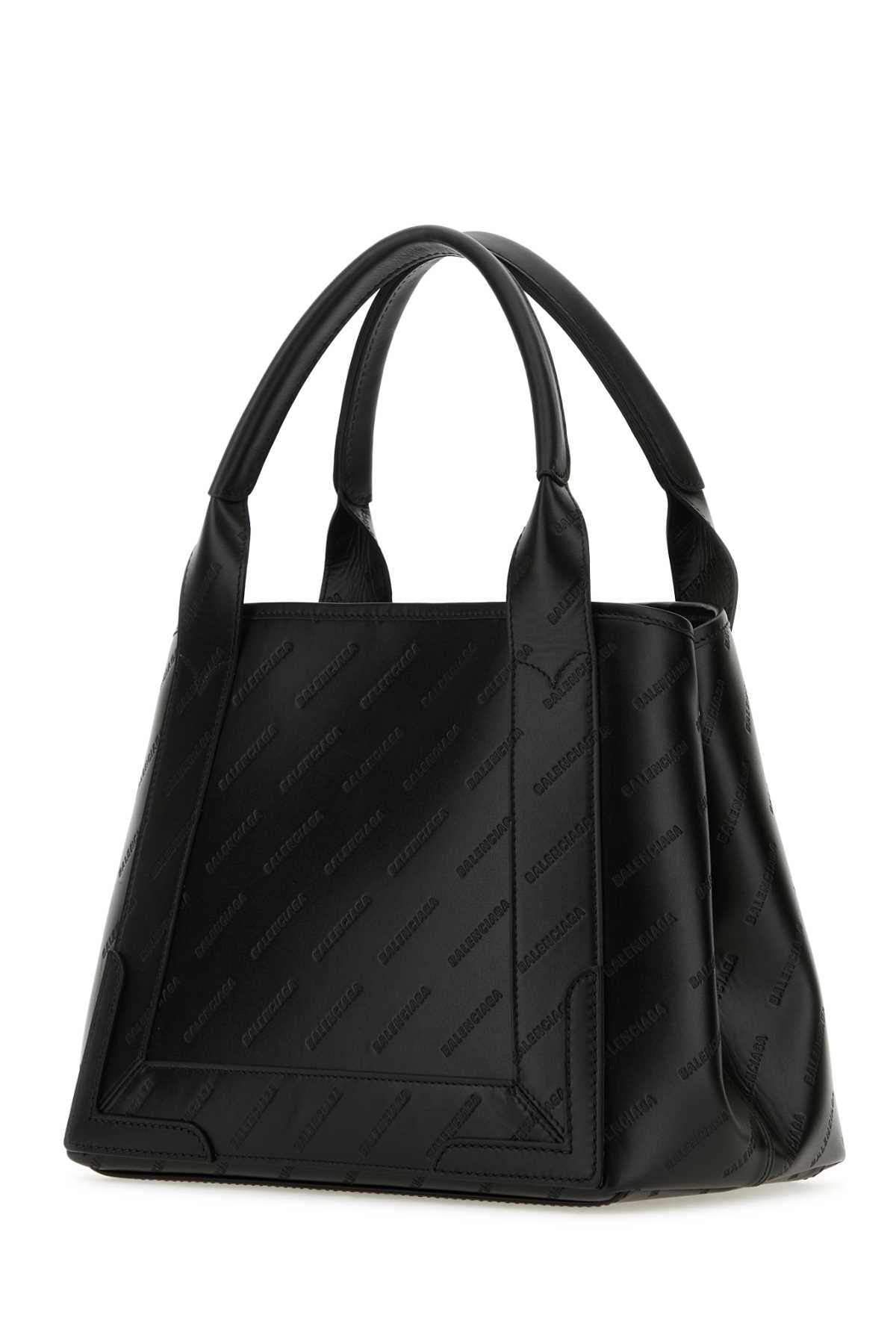 Balenciaga Women Black Leather Cabas Handbag