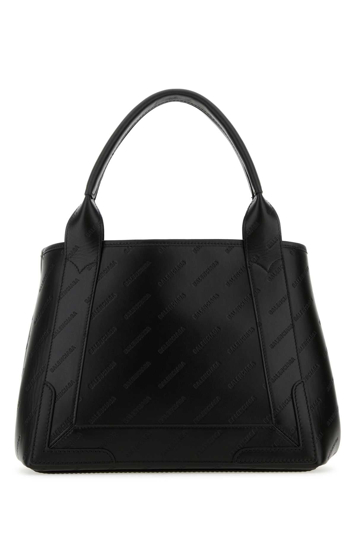 Balenciaga Women Black Leather Cabas Handbag