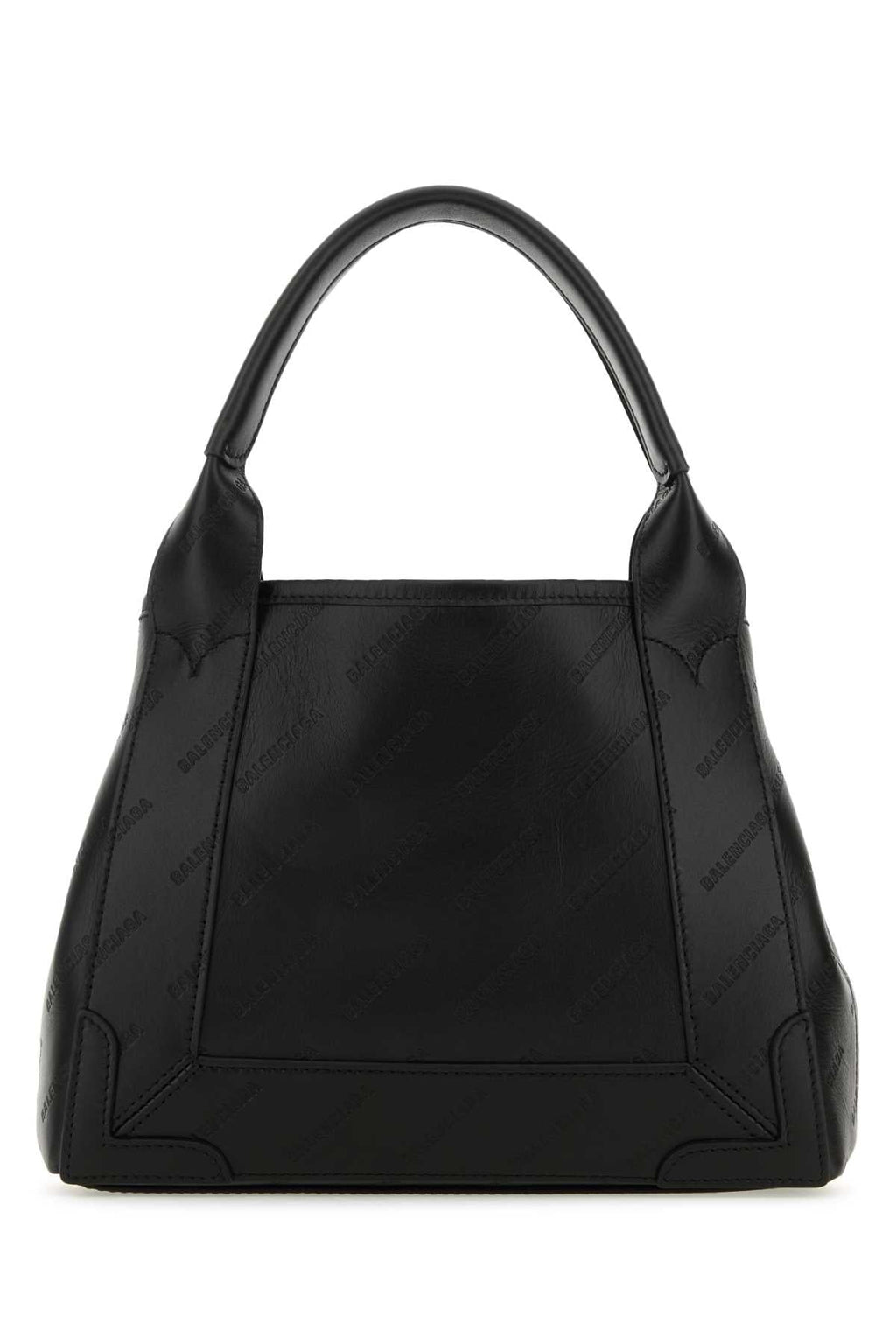Balenciaga Women Black Leather Cabas Navy Xs Handbag
