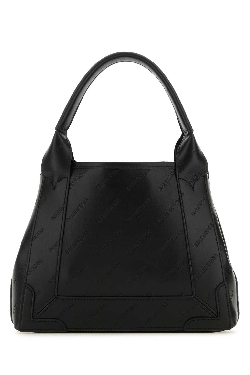 Balenciaga Women Black Leather Cabas Navy Xs Handbag