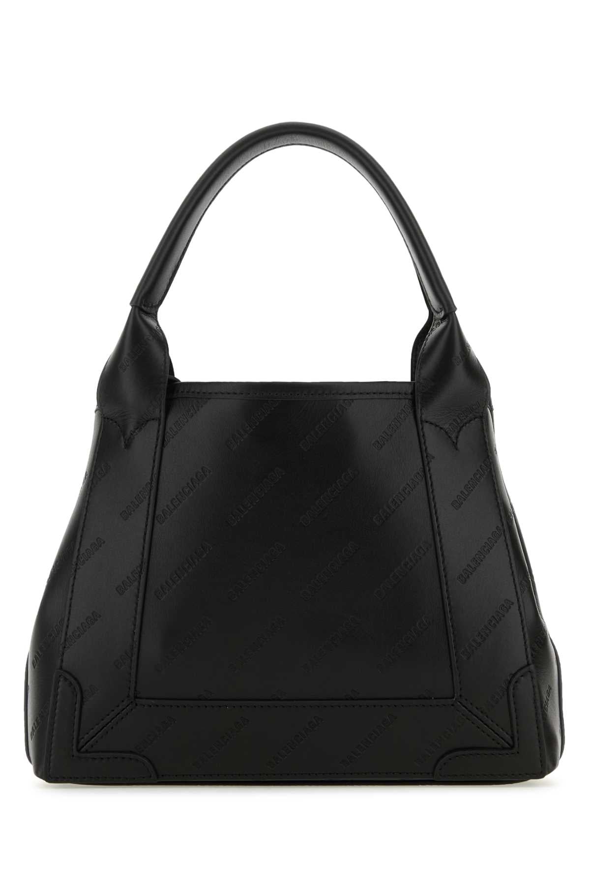 Balenciaga Women Black Leather Cabas Navy Xs Handbag