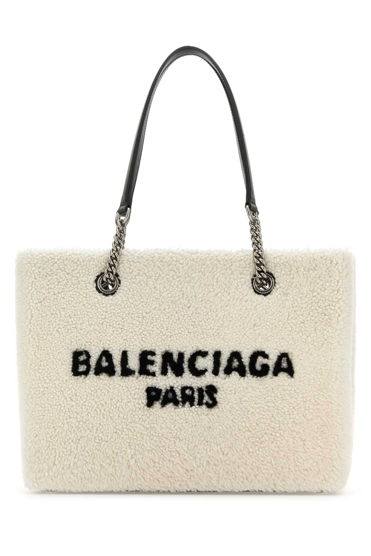 Balenciaga Women White Shearling Duty Free M Handbag