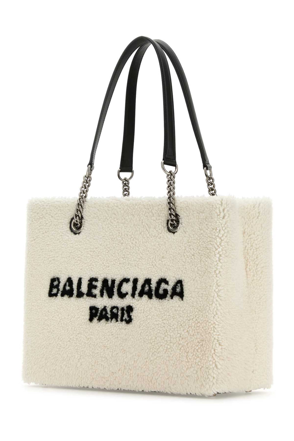 Balenciaga Women White Shearling Duty Free M Handbag