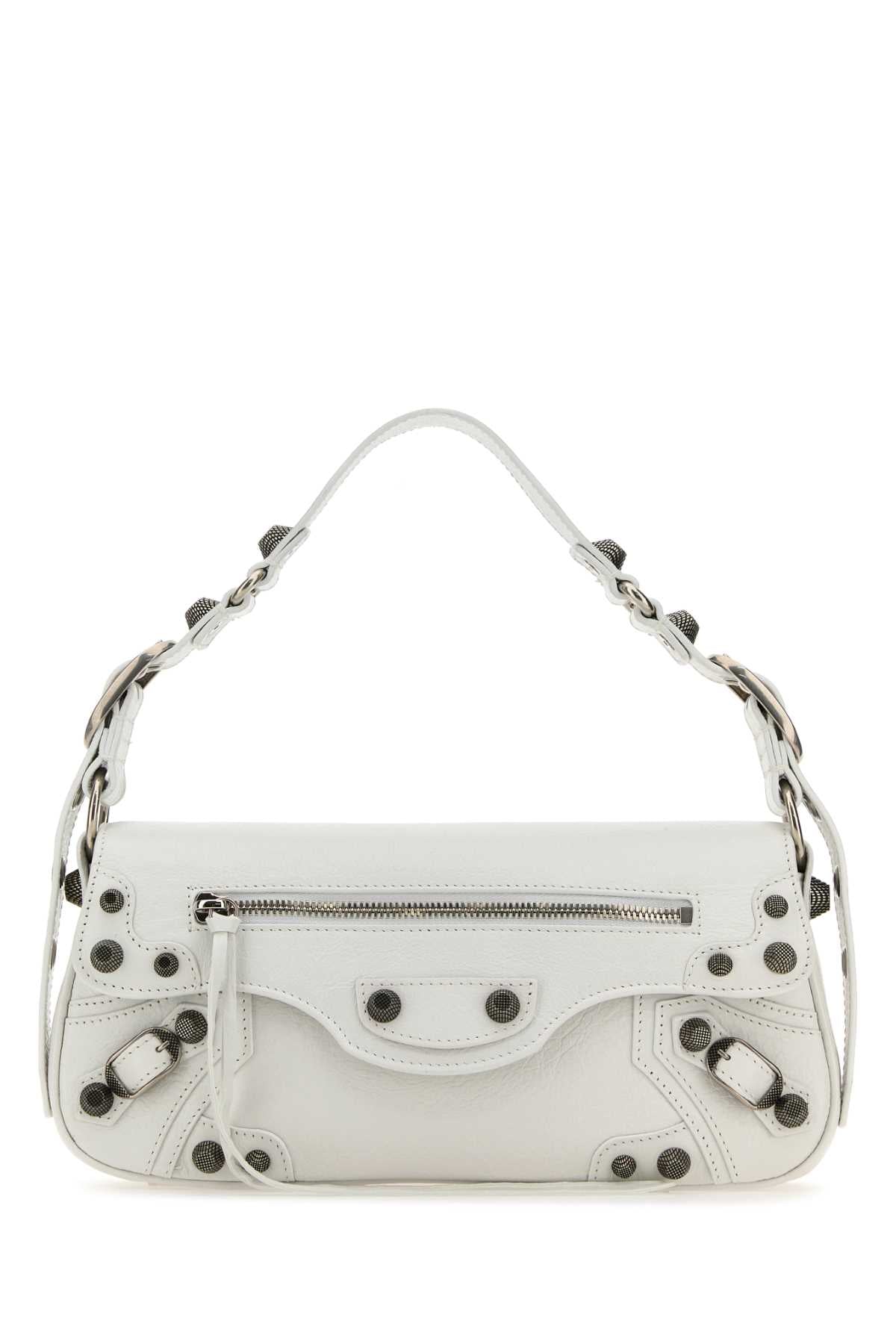 Balenciaga Women White Leather Small Le Cagole Sling Shoulder Bag