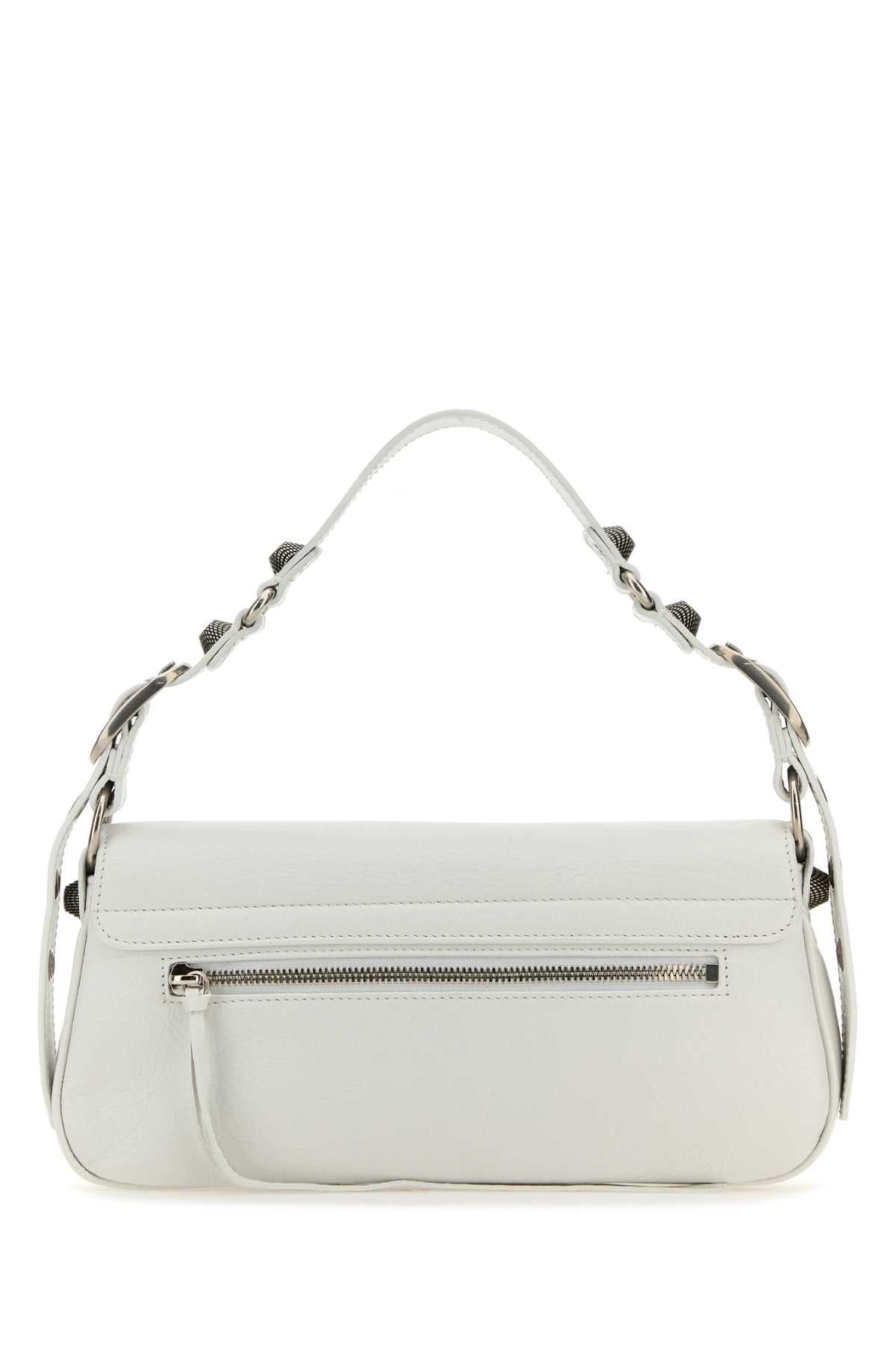 Balenciaga Women White Leather Small Le Cagole Sling Shoulder Bag