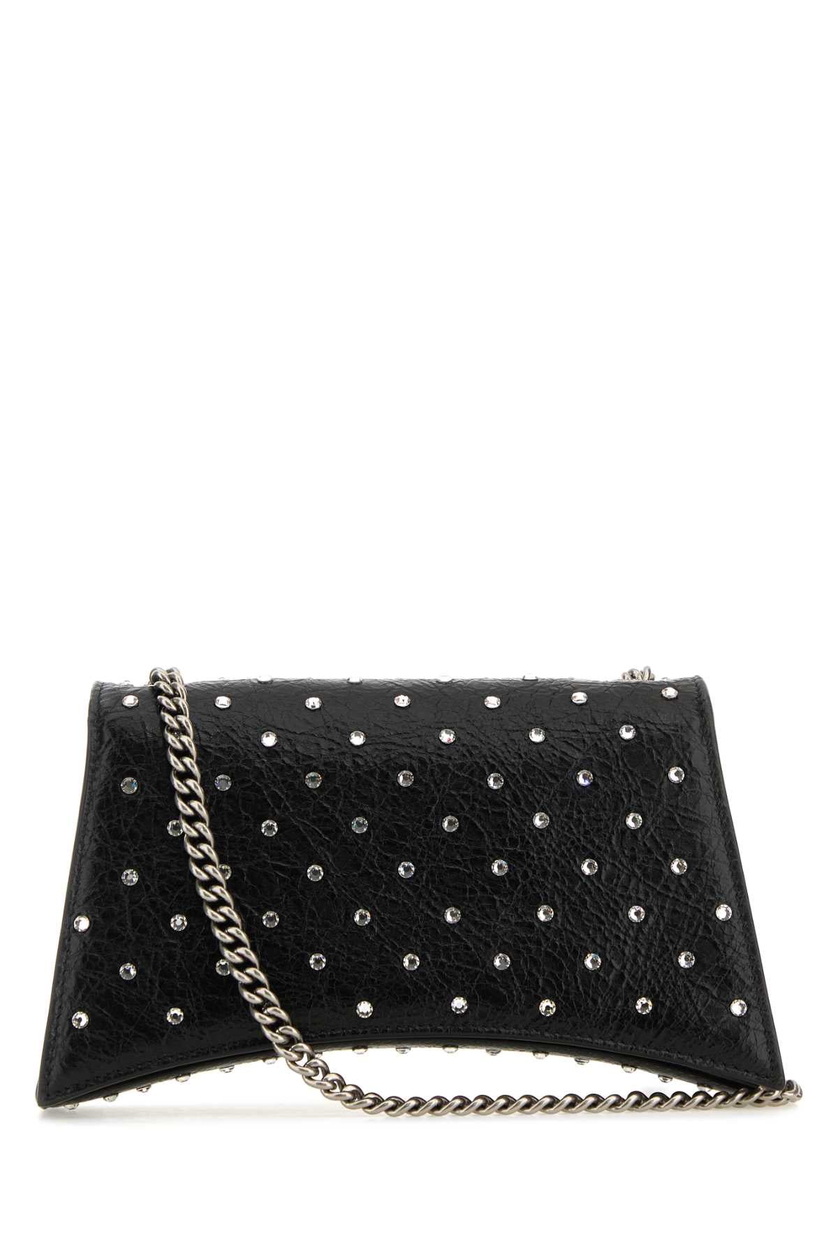 Balenciaga Women Black Leather Crush Xs Shoulder Bag