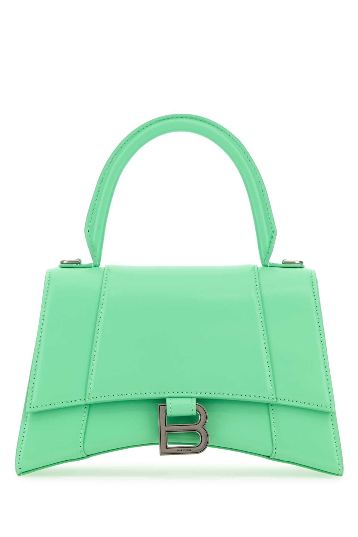Balenciaga Women Mint Green Leather Small Hourglass Handbag