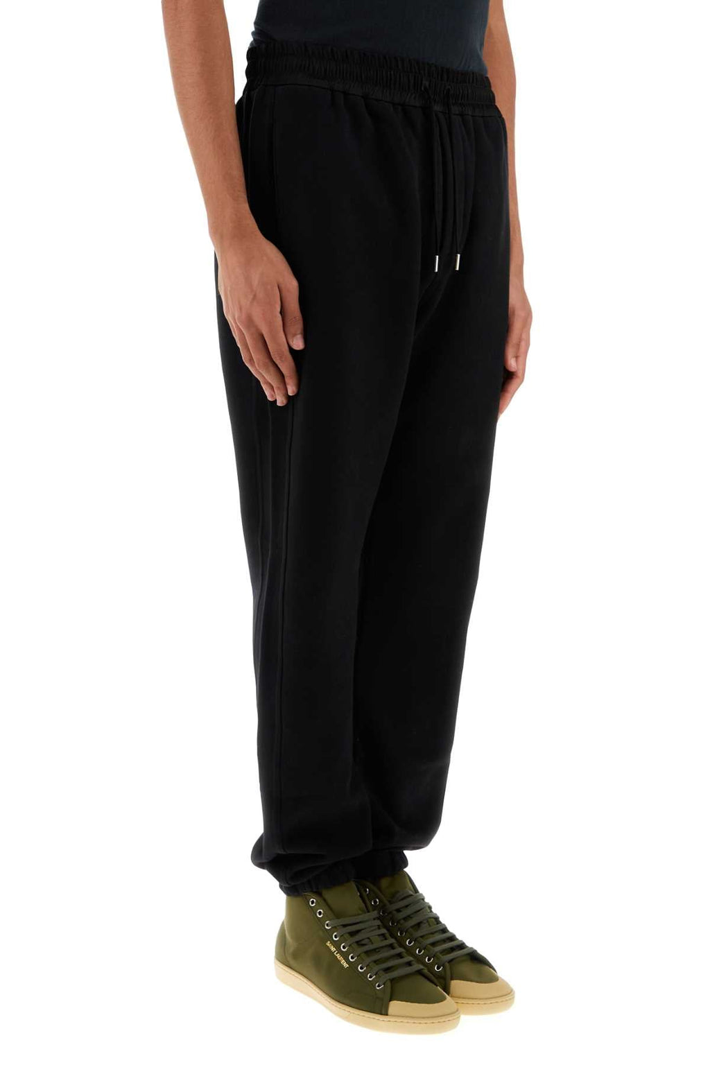 Saint Laurent Men Black Cotton Joggers