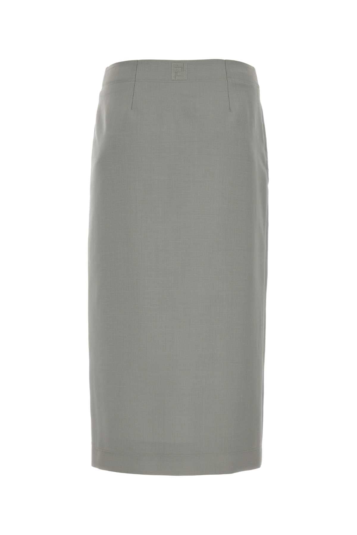 Fendi Women Light Grey Mohair Blend Skirt