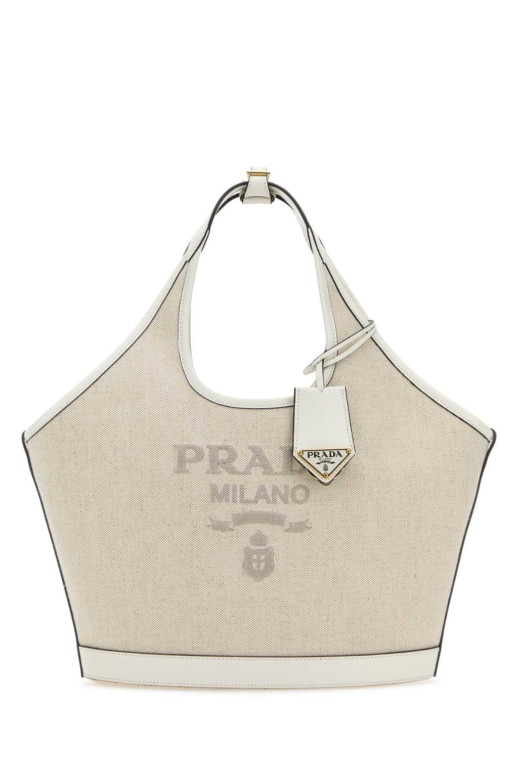Prada Women Sand Canvas Handbag
