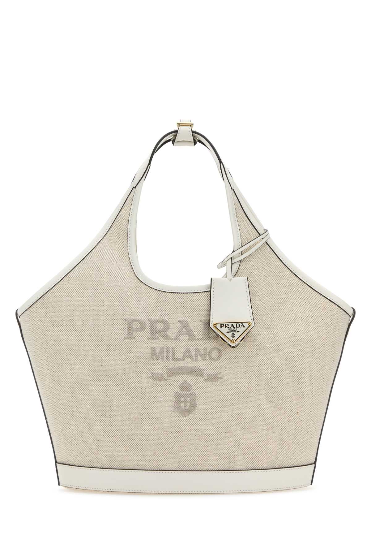 Prada Women Sand Canvas Handbag