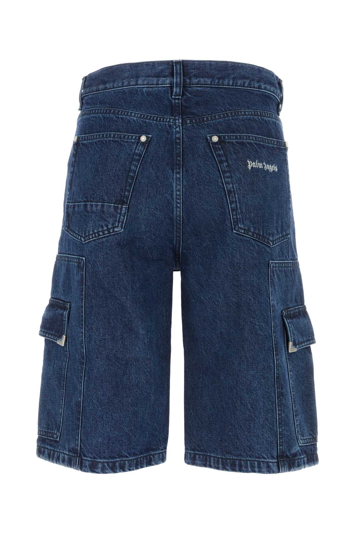 Palm Angels Men Denim Bermuda Shorts