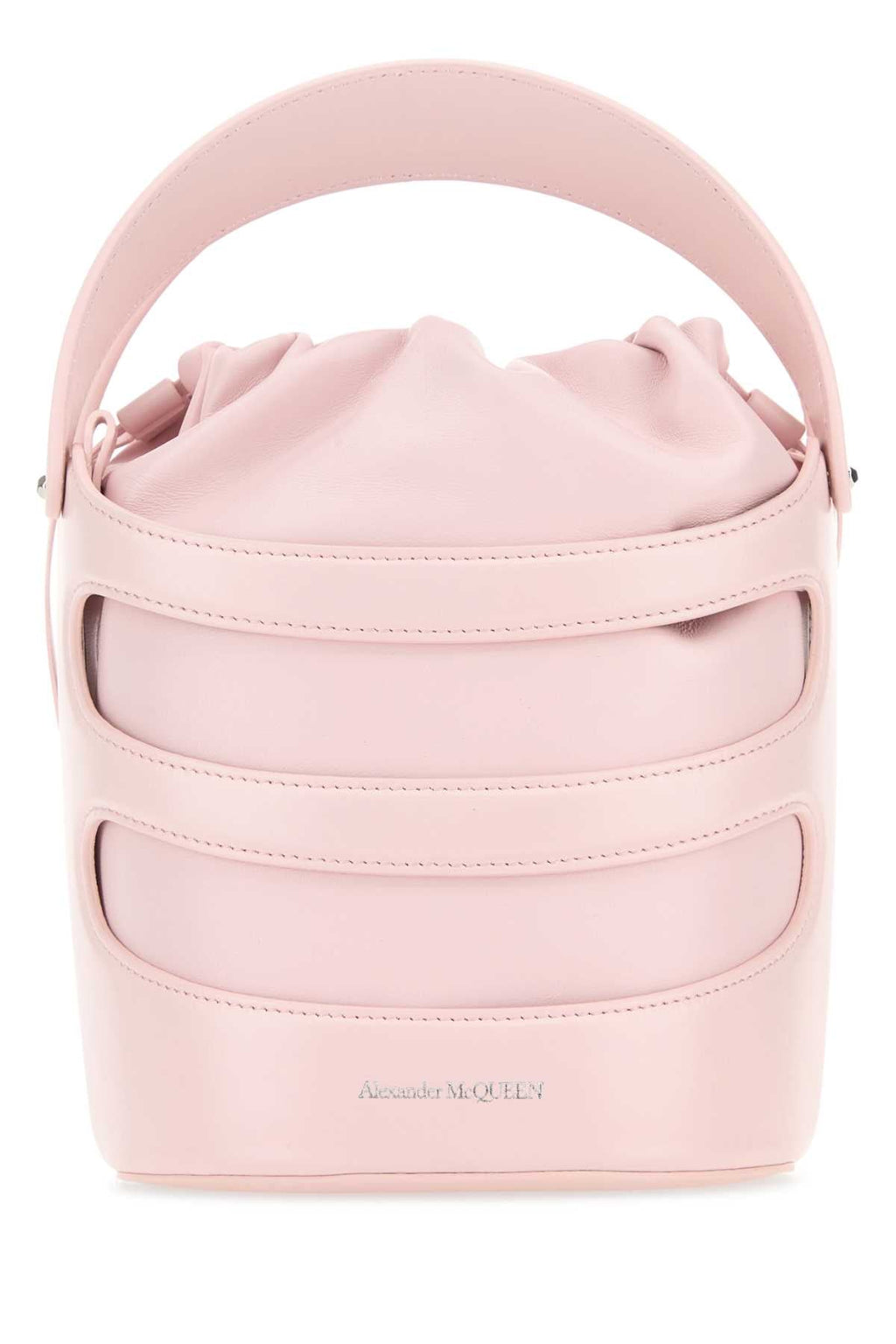 Alexander Mcqueen Women Pastel Pink Leather The Rise Bucket Bag