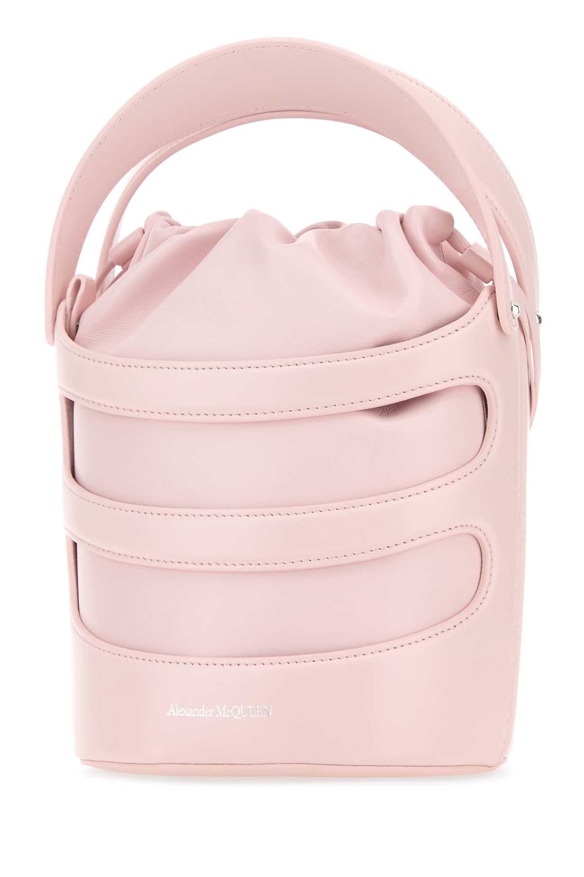 Alexander Mcqueen Women Pastel Pink Leather The Rise Bucket Bag