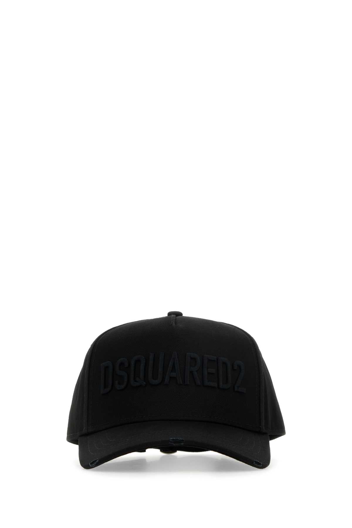 Dsquared Men Black Cotton Baseball Cap