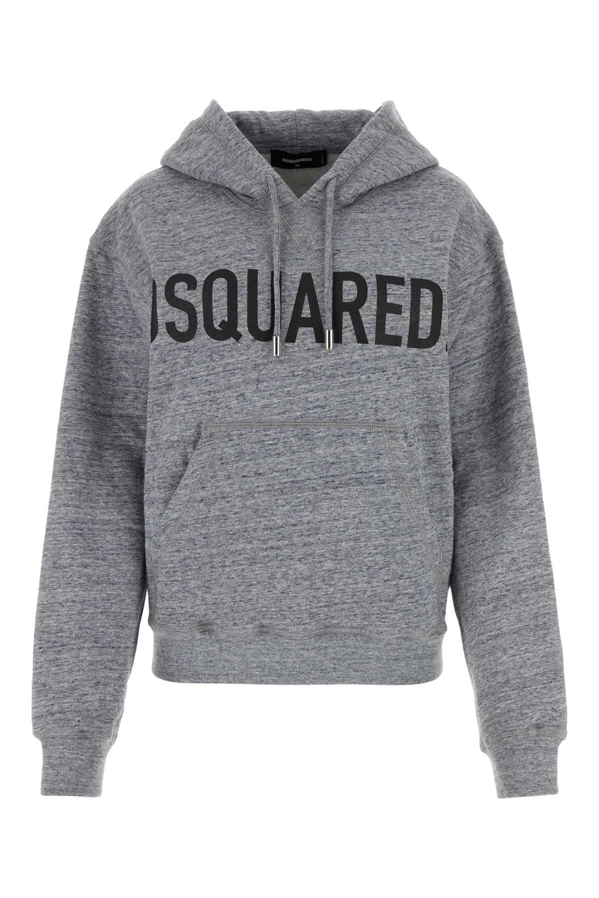 Dsquared Women Melange Grey Cotton Sweatshirt
