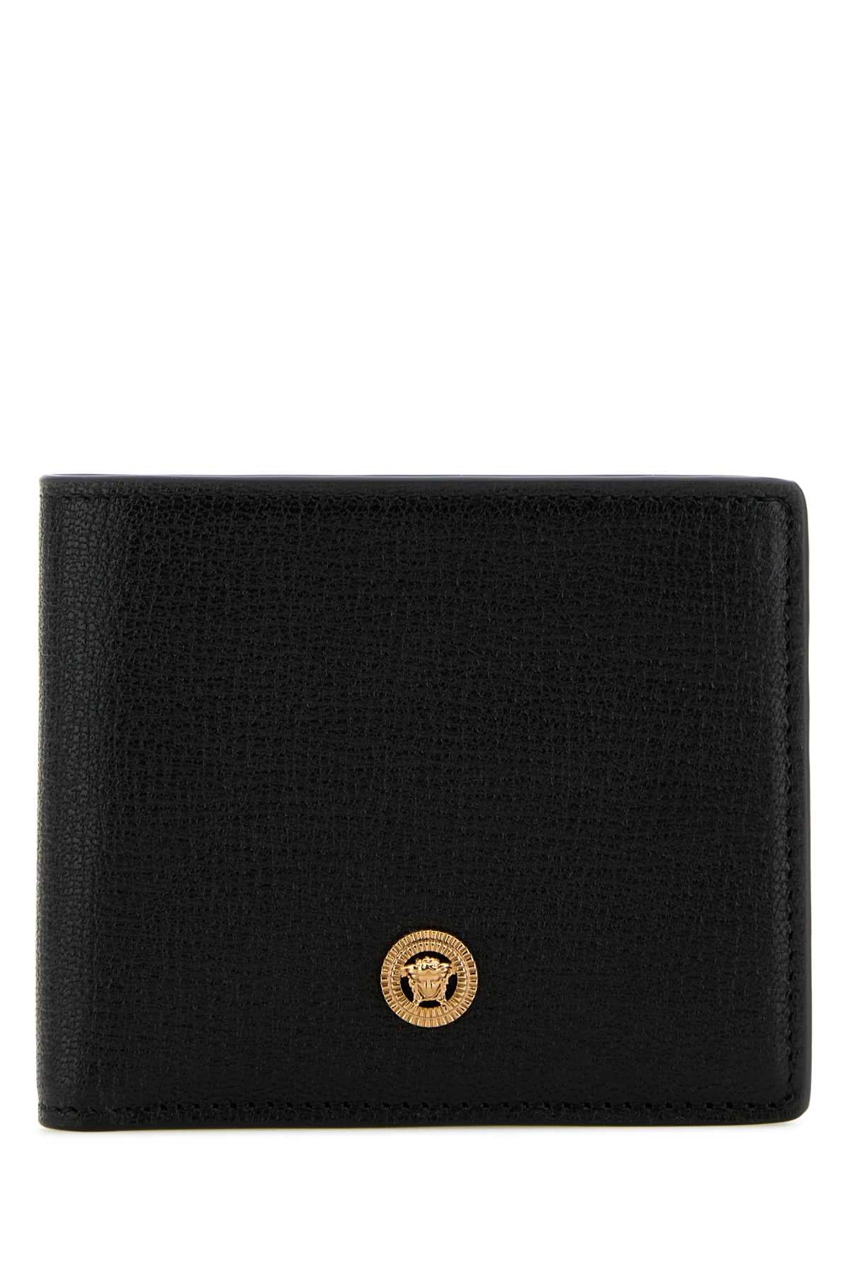 Versace Men Black Leather Wallet