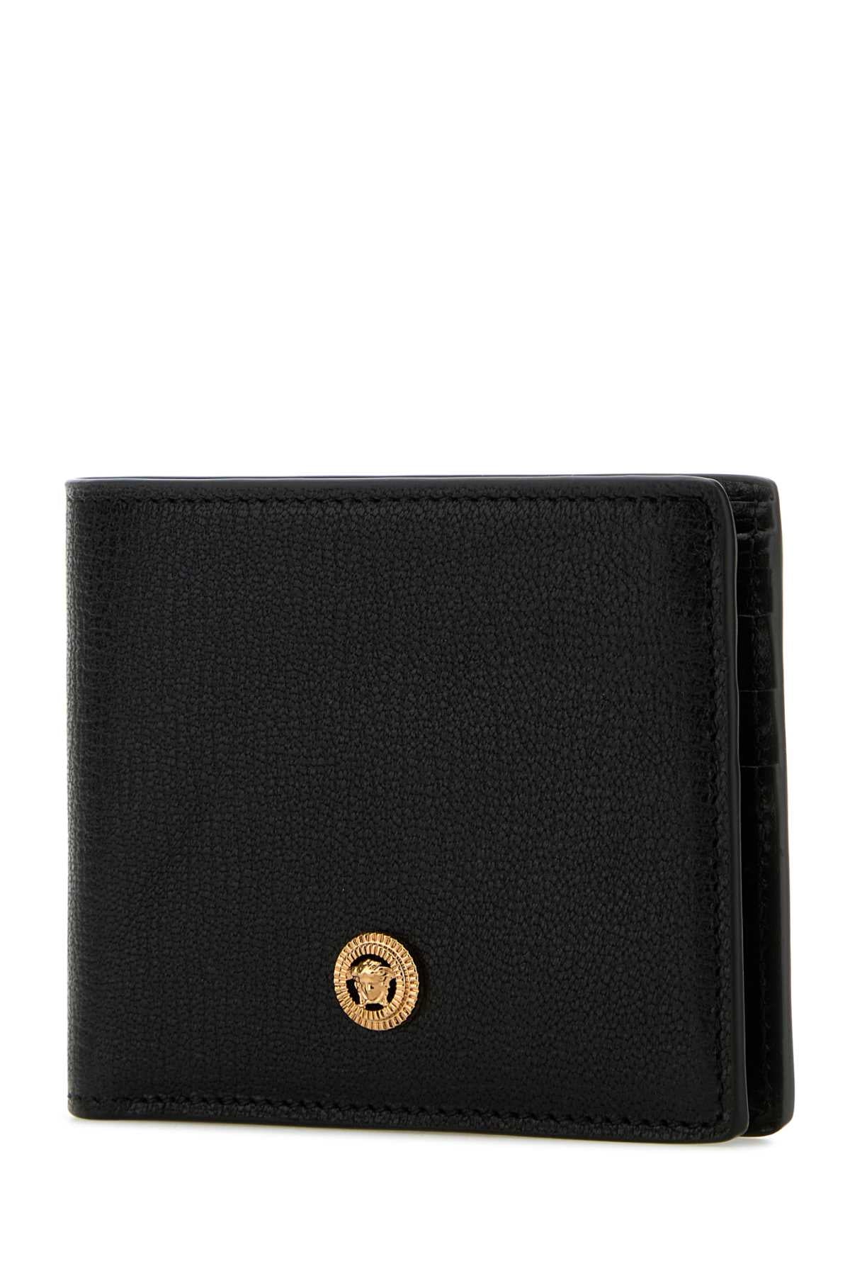 Versace Men Black Leather Wallet