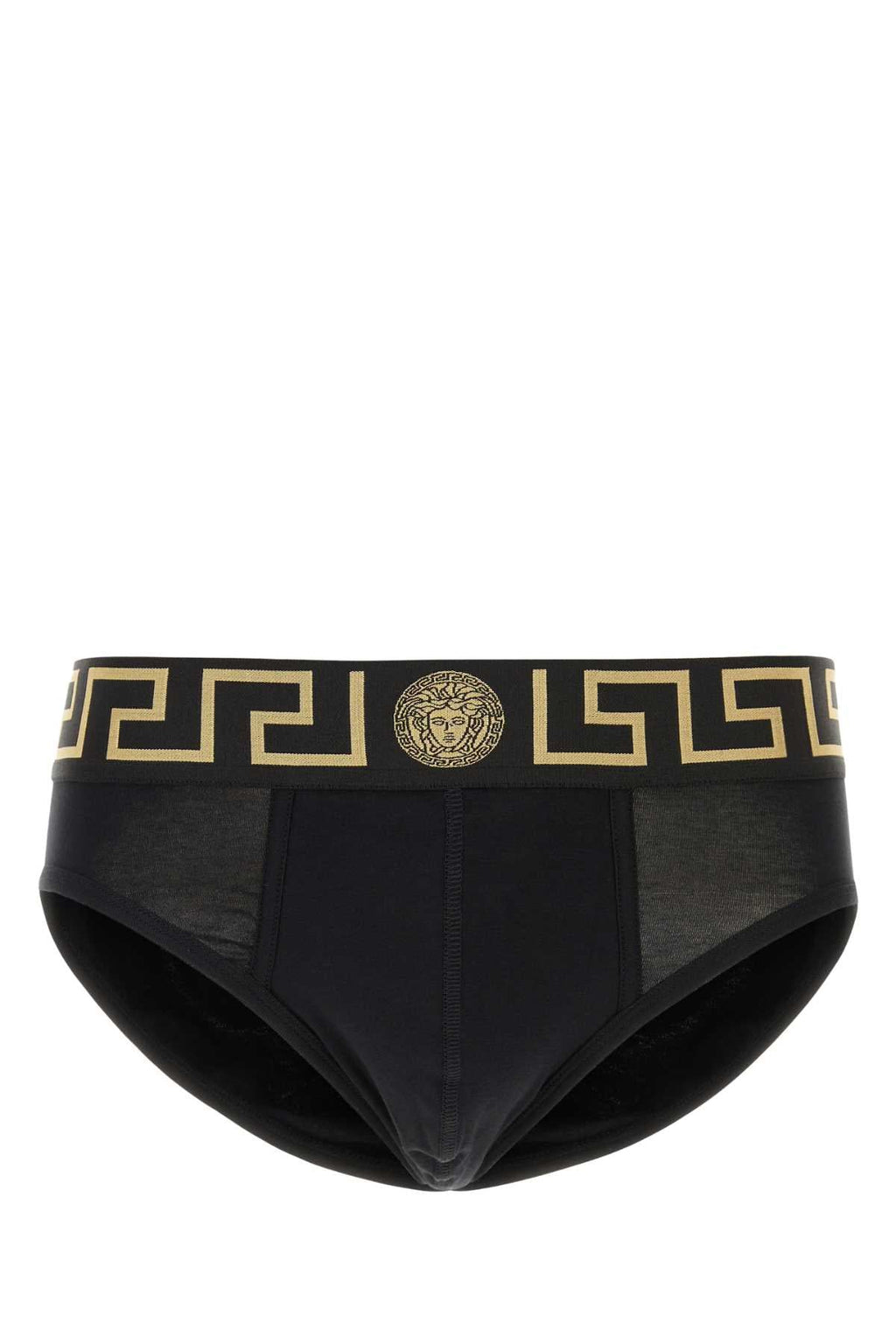 Versace Men Black Stretch Cotton Brief