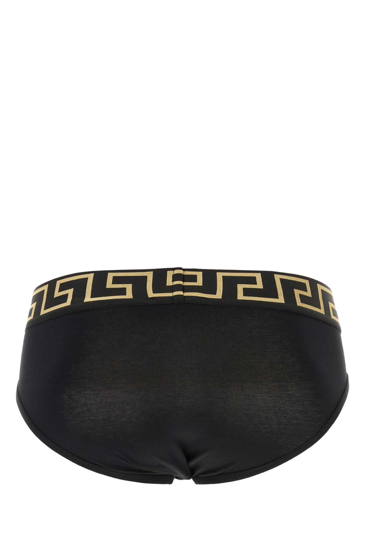 Versace Men Black Stretch Cotton Brief