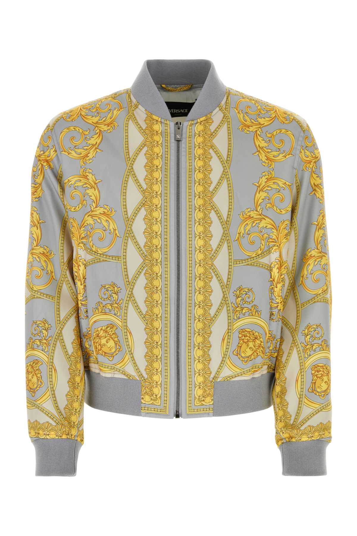 Versace Men Printed Polyester Bomber Jacket