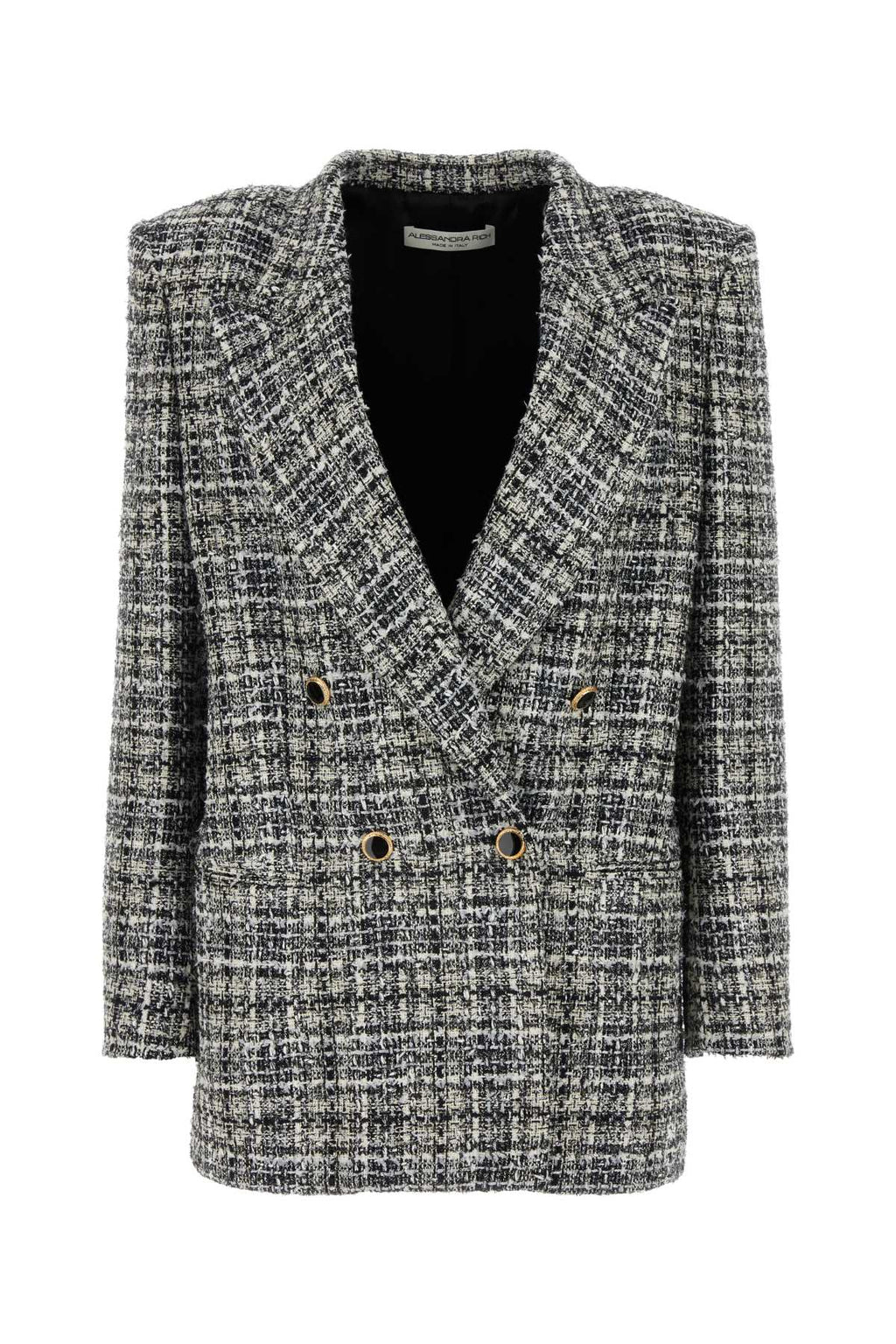 Alessandra Rich Women Embroidered Tweed Oversize Blazer
