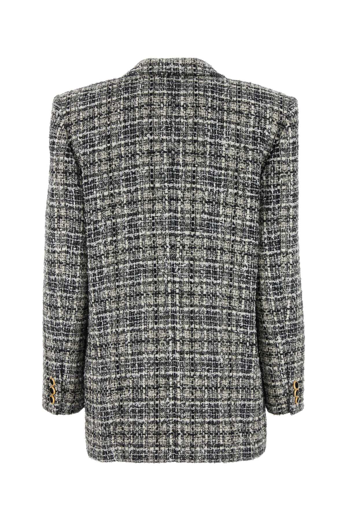 Alessandra Rich Women Embroidered Tweed Oversize Blazer