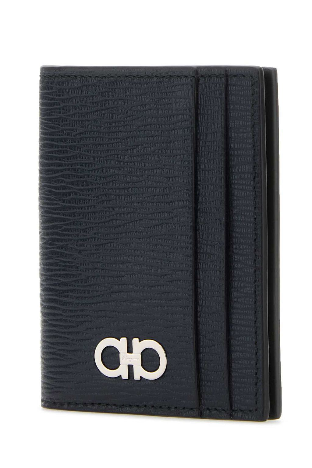 Salvatore Ferragamo Men Black Leather Card Holder