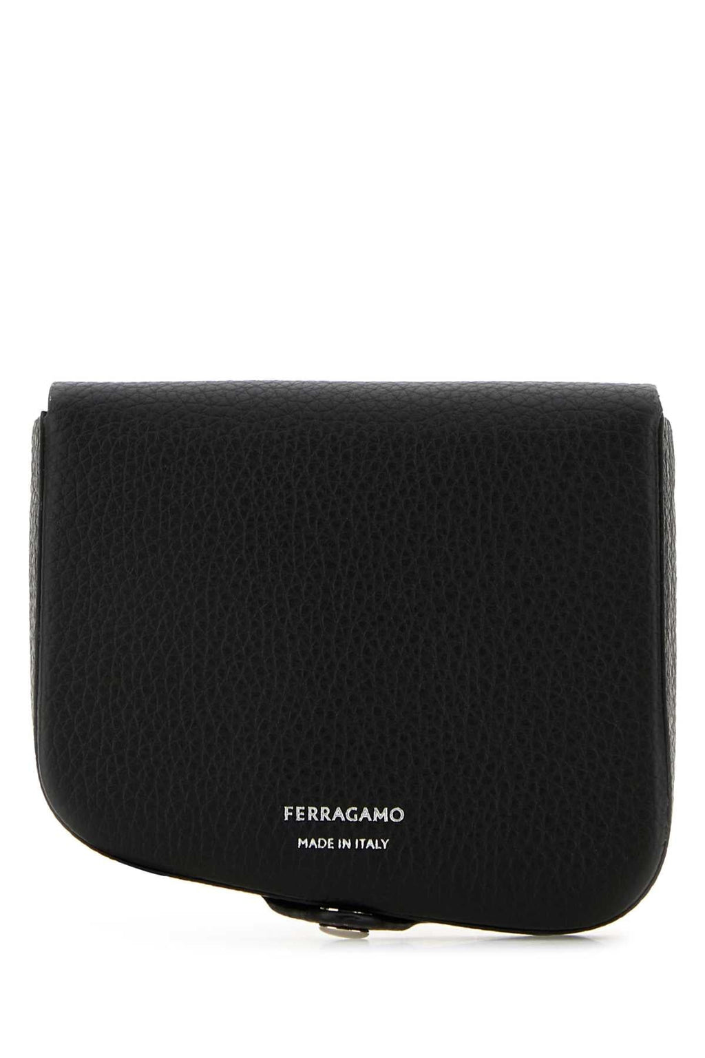 Salvatore Ferragamo Men Black Leather Coin Purse