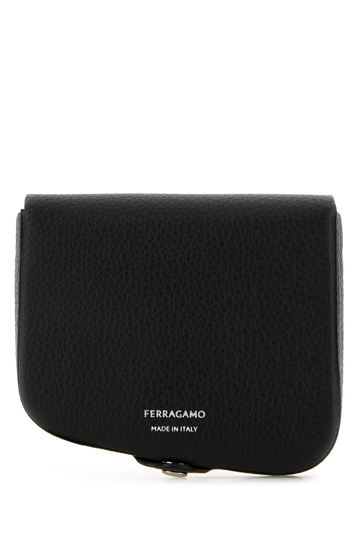 Salvatore Ferragamo Men Black Leather Coin Purse