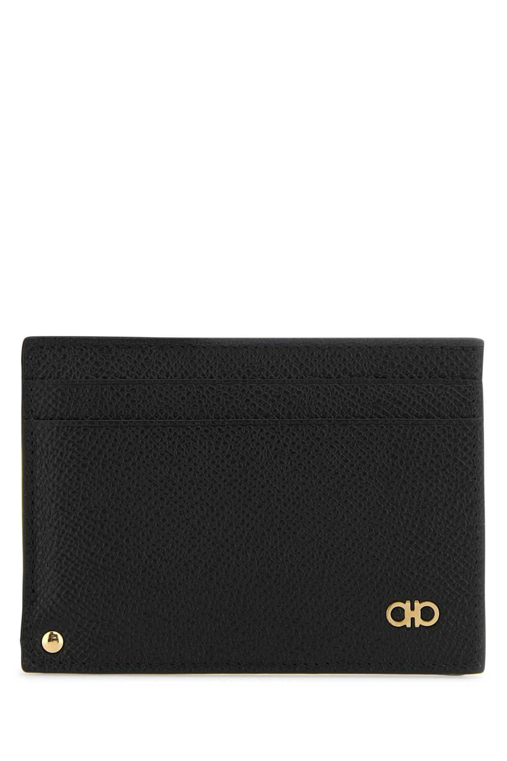 Salvatore Ferragamo Men Black Leather Card Holder