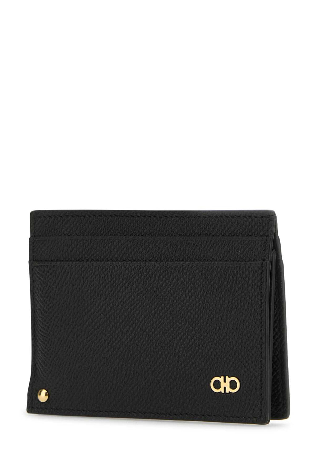 Salvatore Ferragamo Men Black Leather Card Holder