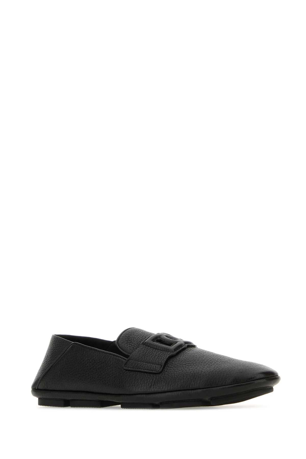 Dolce & Gabbana Men Black Leather Driver Loafers