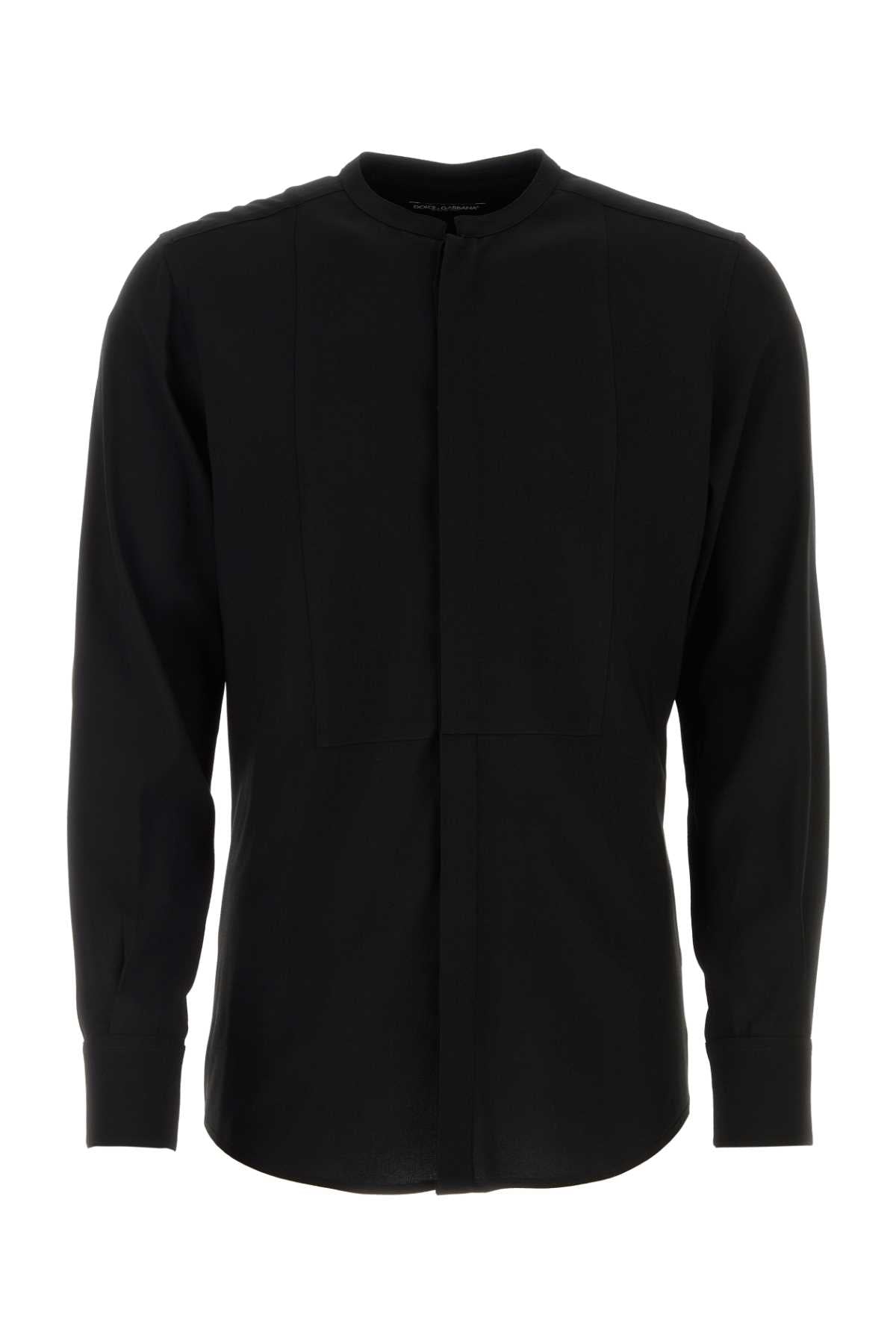Dolce & Gabbana Men Black Crepe Shirt